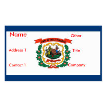 Business Card with Flag of West Virginia U.S.A.
