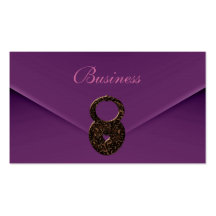 Business Card Zizzago Purple Velvet Envelope