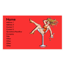 Business Cards - Girl in a Martini, Olivia