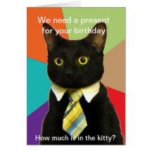 Business Cat birthday card