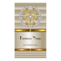 Business Profile Card Elegant Cream Gold Deco Business Card Template