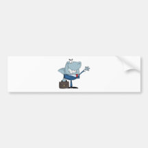 Business Shark Waving A Greeting Bumper Sticker