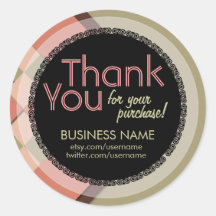 Business Thank You Apricot Tilez Sticker