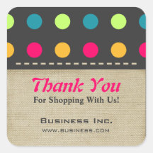 Business Thank You Candy Polka Dot Green Sticker