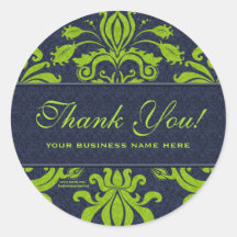 Business Thank You Customised Stickers Green