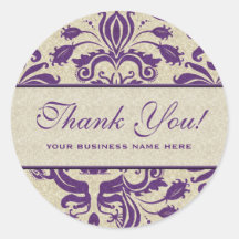 Business Thank You Customised Stickers Purple