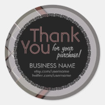 Business Thank You Silver Tilez Sticker