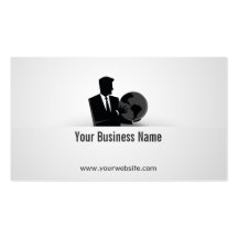 Businessman Holding Earth Global Business Card