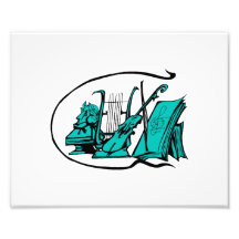 bust teal lyre violin sheet music design.png art photo
