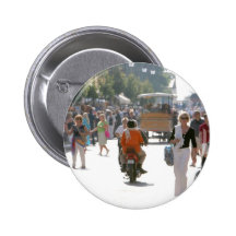 Busy street in Katakolon Greece Pinback Button