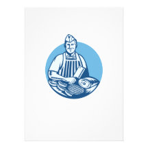 Butcher With Meat Cleaver Meat Cuts Retro Invitation