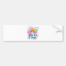 Butter Fly Multi Colour Bumper Stickers