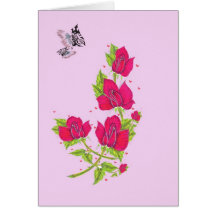 Butter- Fly Rose Greeting Cards