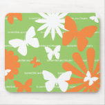 Butterflies and Flowers Mouse Mat