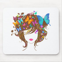Butterflies and Flowers Mousepads