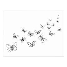 Butterflies Dancing Across the Page Postcards