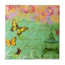 Butterflies Dancing on a Breeze Custom Tile tiles