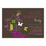 Butterflies Deco Leaves House Warming Party Invite invitations