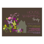 Butterflies Deco Leaves House Warming Party Invite invitations