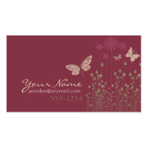 Butterflies & Flowers Business Card Template