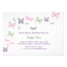 Butterflies Fluttering Sweet Sixteen Announcement