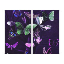 Butterflies On Purple Gallery Wrapped Canvas