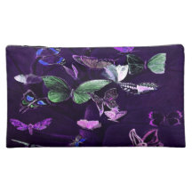 Butterflies On Purple Makeup Bag