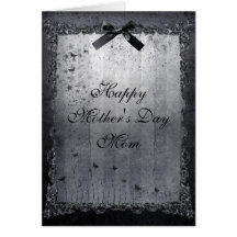 Butterflies Silver & Black Gothic Mothers Day Card