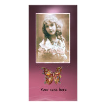 BUTTERFLY AMETHYST PINK ,red purple Customized Photo Card