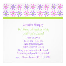 Butterfly and Flower Party Invitations