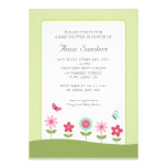 Butterfly and Flowers Baby Shower Invitation