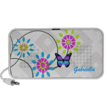 Butterfly and Flowers Doodle Speakers