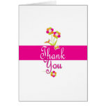 Butterfly and flowers thank you card.