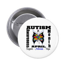 Butterfly - Autism Awareness Month Button