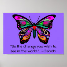Butterfly "Be the change..." Print