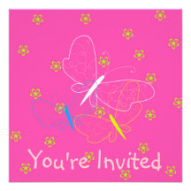 Butterfly Birthday Girl Invitation
