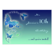 Butterfly Birthday RSVP Card Personalized Invitations