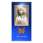 BUTTERFLY BLUE SAPPHIRE,red Photo Greeting Card