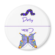 Butterfly Clean Dirty Dishwasher Magnet magnets