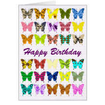 Butterfly Collage Birthday Greeting Card