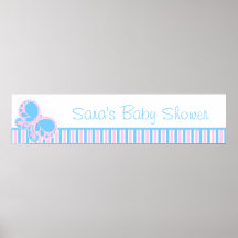 Butterfly Dots Baby Shower Banner Poster