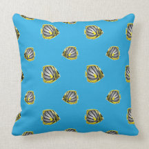 Butterfly-fish pattern pillow