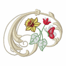 Butterfly floral embroidered women's t-shirt