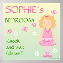 Butterfly Girl personalised room poster
