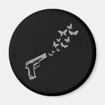 Butterfly Gun T-shirt / Earth Day T-shirt Fridge Magnets