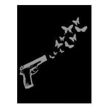 Butterfly Gun T-shirt / Earth Day T-shirt Postcards
