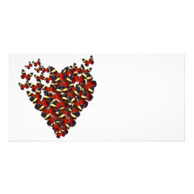 Butterfly heart personalised photo card