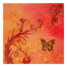 BUTTERFLY IN SPARKLES Elegant Wedding Party Gold Personalised Invite