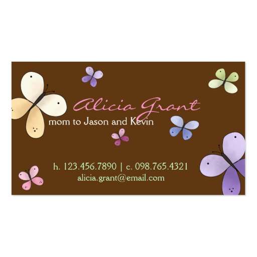 Butterfly Mummy Card Business Cards