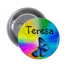 butterfly name badge pin